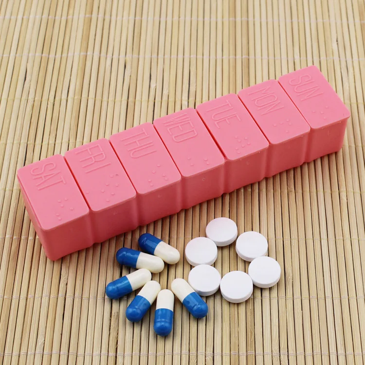 

Travel Portable 7 Days Pill Box Holder Weekly Medicine Storage Organizer Container Drug Tablet Dispenser Case Lattice Plastic