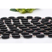 2 strandslot 35mm natural smooth black agate stone beads for diy bracelet necklace jewelry making strand 15