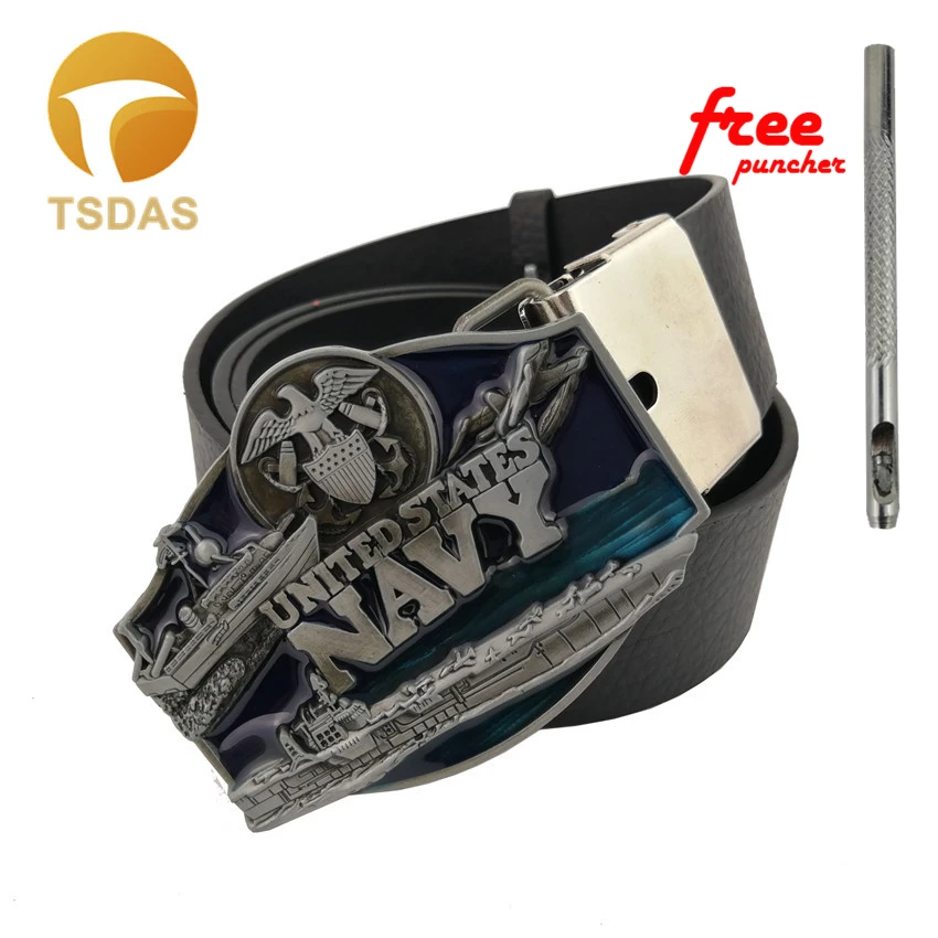 Прохладный 3D ВМС США с металлическим ремнем и пряжкой подходит 3 8 4 см является