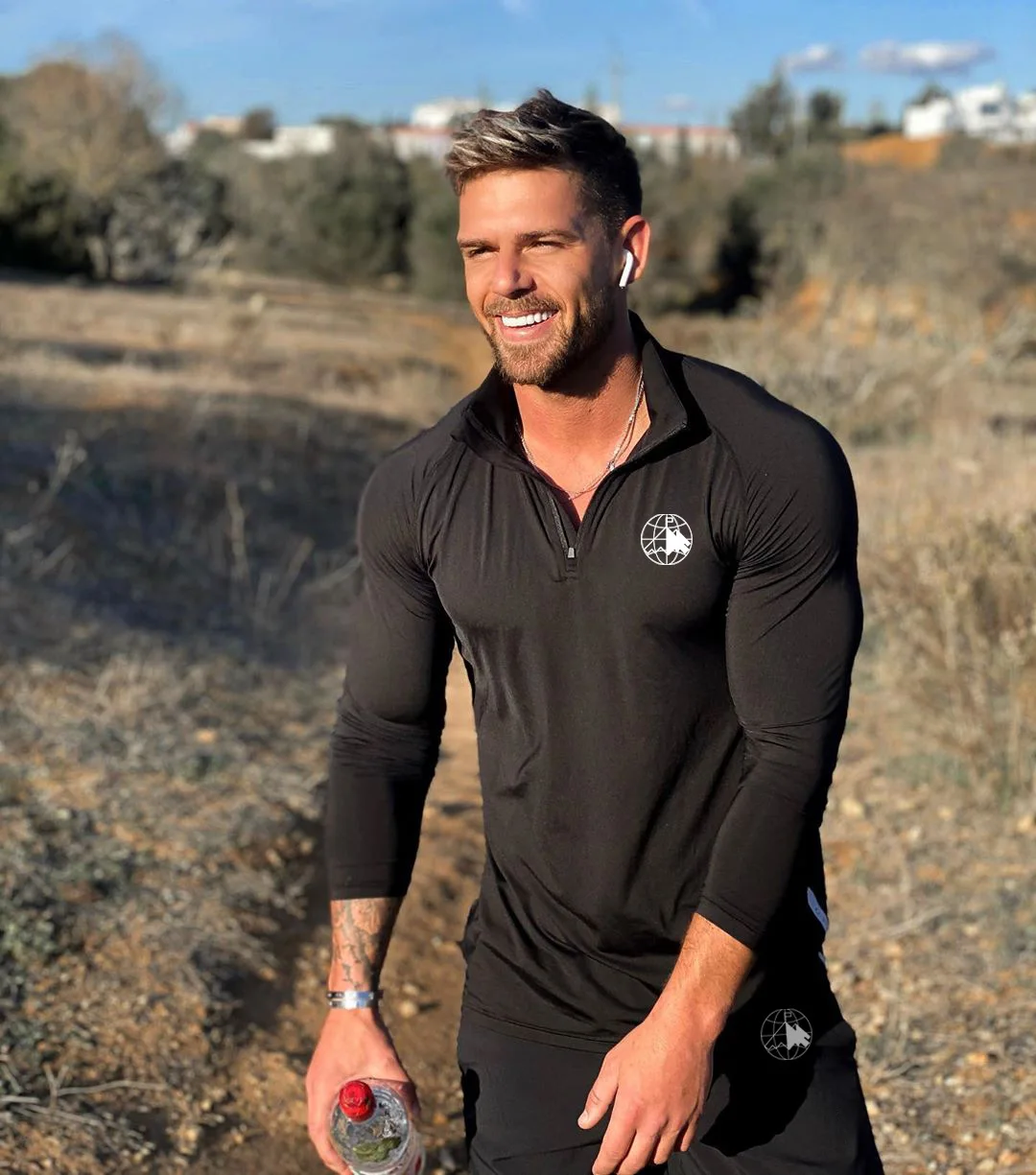 

Gym T-shirt Men Long Sleeve Tshirt Casual Slim t shirt Male Fitness Bodybuilding Workout Tee Tops clothing Zipper up