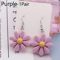 korean style small daisy flower drop earrings summer fashion women flower ear studs cute girl personality jewelry gift accessory