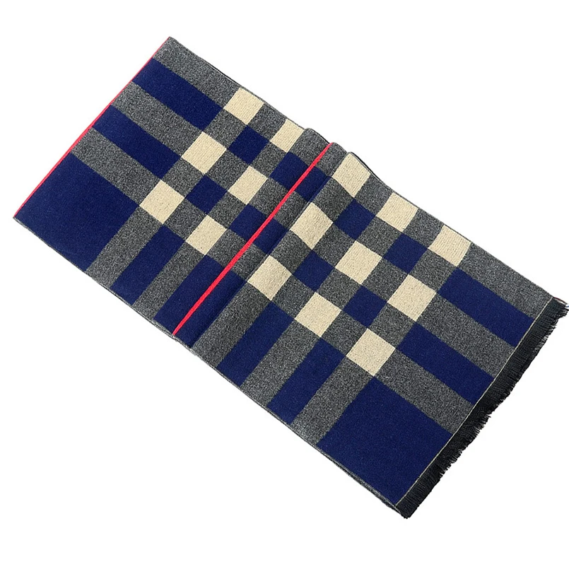Новый мужской кашемировый шарф зимний английский сетчатый женский роскошный