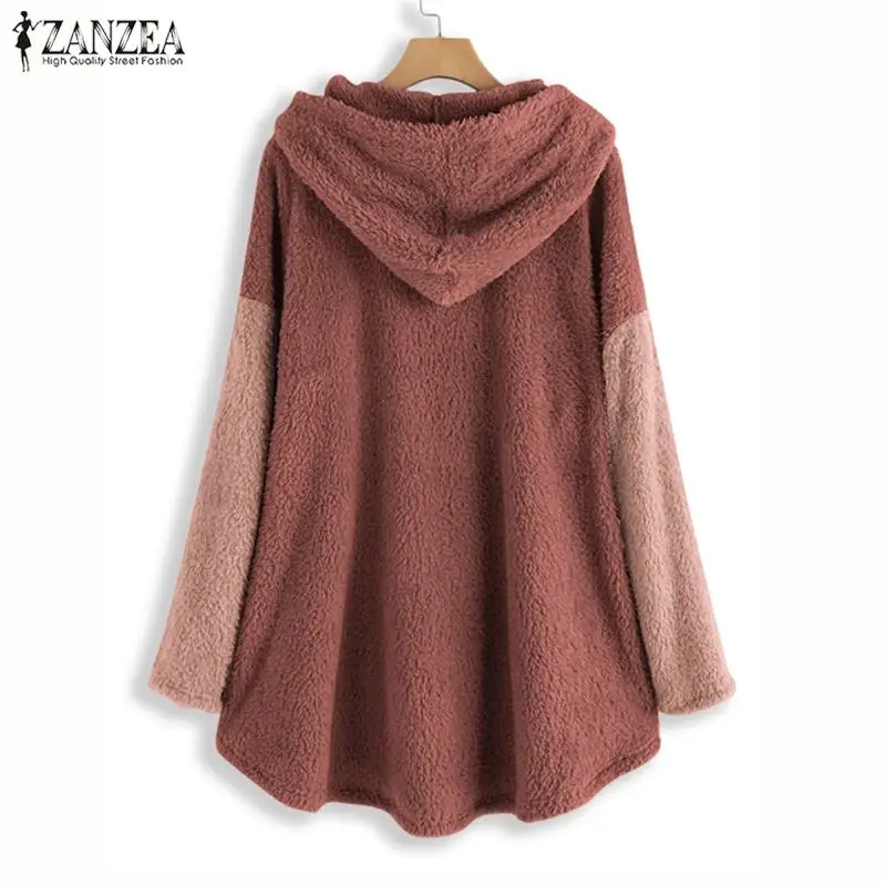 Винтажные женские толстовки 2021 зимние с капюшоном пушистые пальто Повседневная
