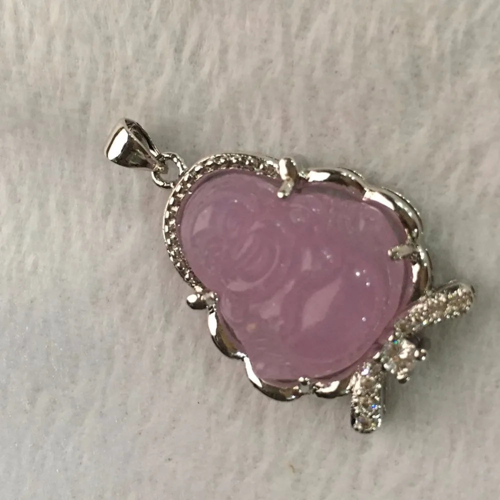 

Unsex New design silver plated with crystal purple jade pendant and charm