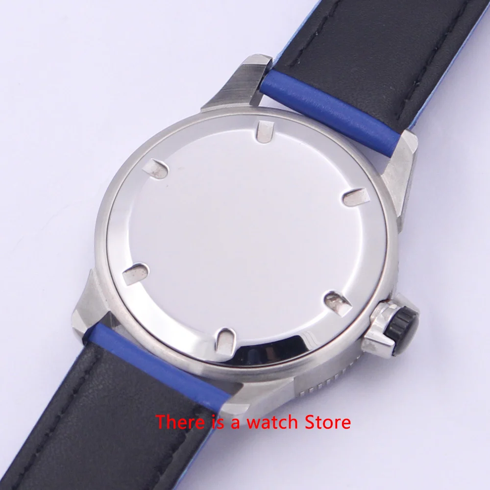 

Bliger 43mm Automatic Mechanical Watch Men Luxury Brand Luminous Waterproof PVD Case Leather Strap Calendar Wristwatches Men