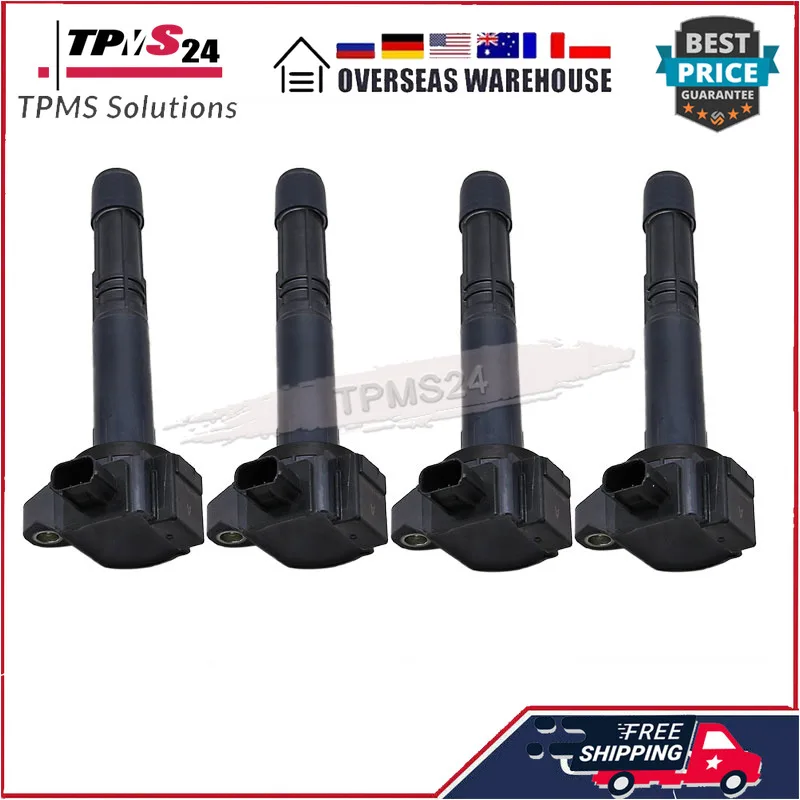 

4PCS Ignition Coil Spark Plug For ACURA ILX TLX HONDA ACCORD CRV 30520-5A2-A01