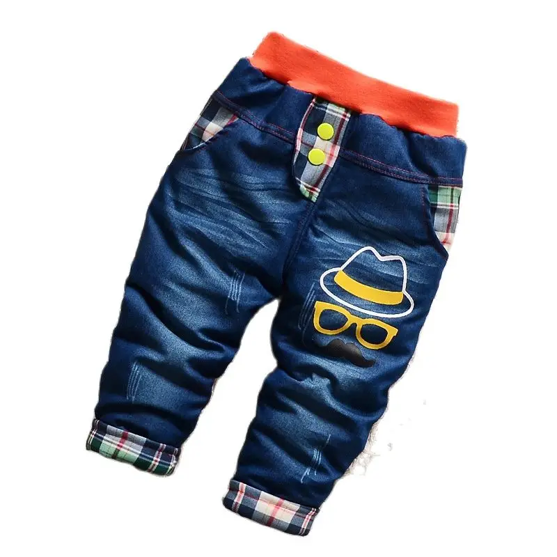 Прямые продажи одежда для девочек детские джинсы зимние Утепленные штаны с
