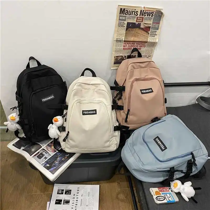 

Female fashion male backpack nylon college bag school bag for teenage boy girl waterproof student portable book bags 2021