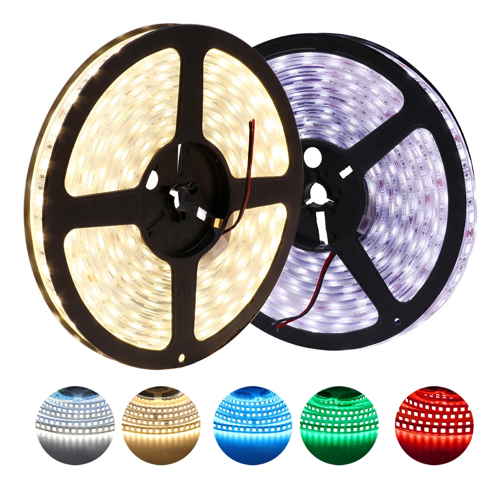 

LED Strip DC12V IP20 IP65 IP67 Waterproof 60LEDs/m Flexible LED Light Warm White /White/Red/Green/Blue RGB 5050 LED Strip 5m/lot