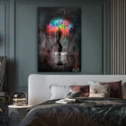 Настенная картина Wangart с лампочкой, граффити, плакаты, печать на холсте, картина для комнаты, современное искусство