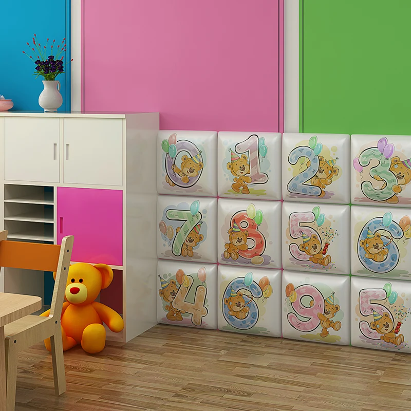 9 цифровой 3D мультфильм анти столкновения наклейки на стену мягкий пакет стены