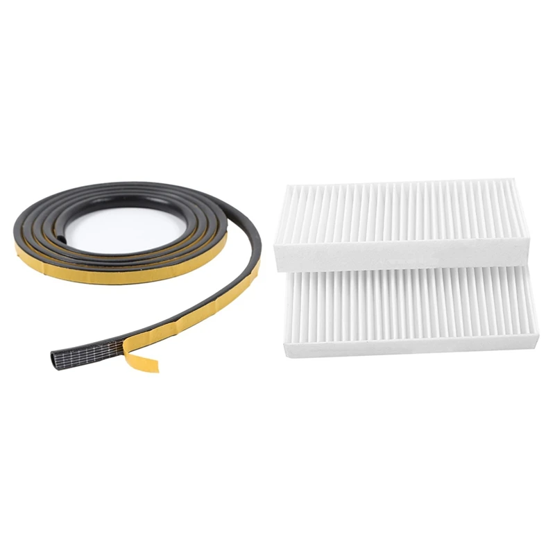 

3 Pcs Car Accessories: 1 Pcs Rear Door Glass Seal Strip & 2 Pcs 55111302AA Cabin Air Filter Air Conditioning Filter