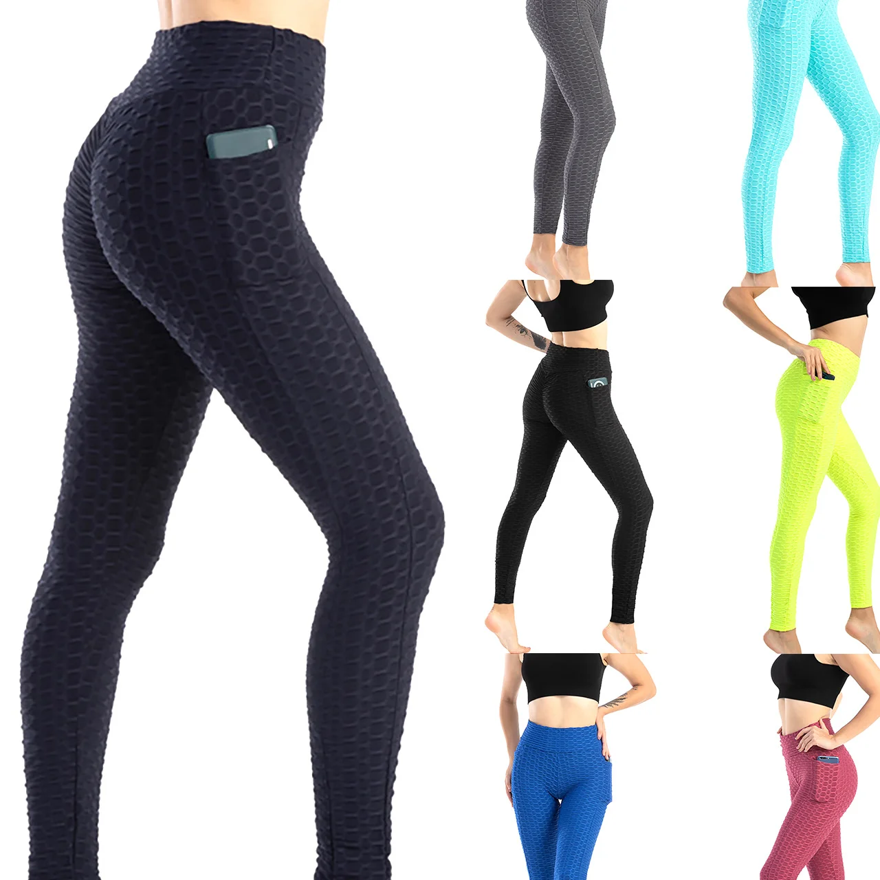 Облегающие Женские Штаны Для Йоги с высокой талией подтягивающие бедра леггинсы