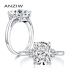ANZIW Классический 925 стерлингового серебра 4,0 карат подушки с Обручение кольцо с искусственным бриллиантом, Серебряное обручальное кольцо, ювелирные изделия в качестве подарка