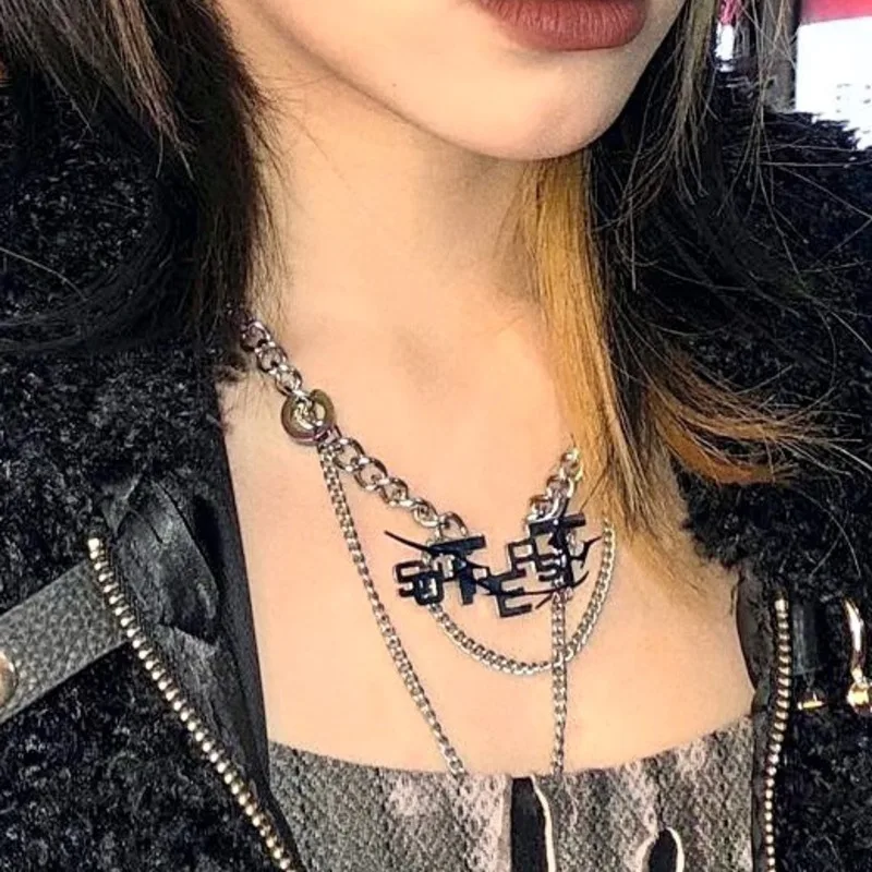 

XUXI Women Clavicle Chain Necklace Titanium-Steel, Couple, Fashion, Punk, Necklace S004