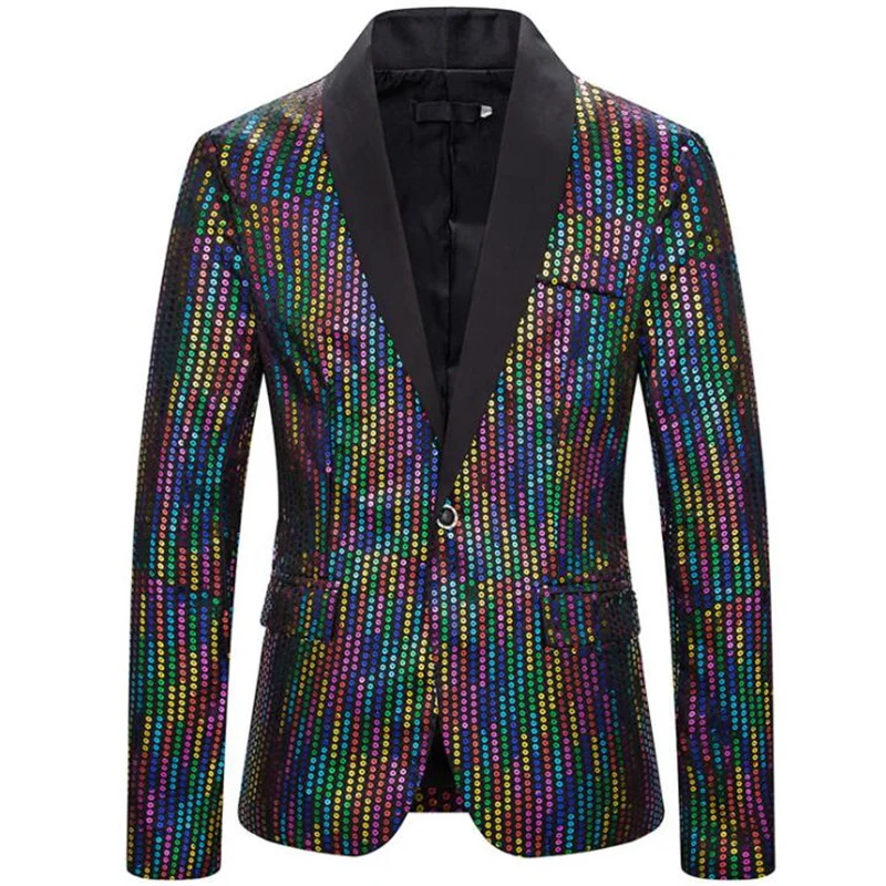 Mens sequin suits teenager European and American style performance dress nightclub boy host emcee color костюм спортивный мужик