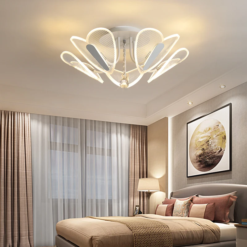 Modern heart-shaped crystal LED ceiling light living room decor lighting master bedroom dining lamp | Лампы и освещение