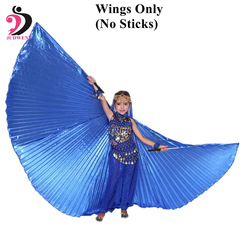 Royal Blue Крылья для танца живота для девочек, крылья ангела, Болливуд, Восточный дизайн, египетские крылья Isis, крылья для танца живота, крылья для танца живота, 10 цветов, с палочками - Цвет: Royal Blue