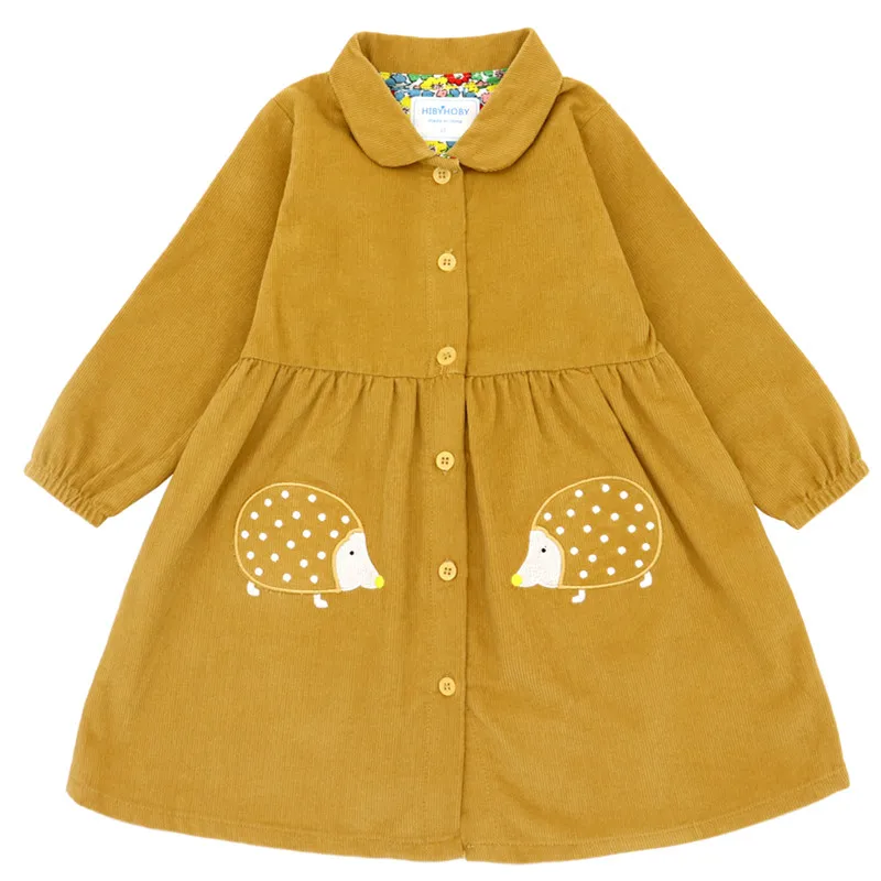 

Little Maven Brand 2021 Autumn Baby Girl Clothes Cotton Hedgehog Applique Shirtdress Toddler Corduroy Dresses for Kids 2-7 Years