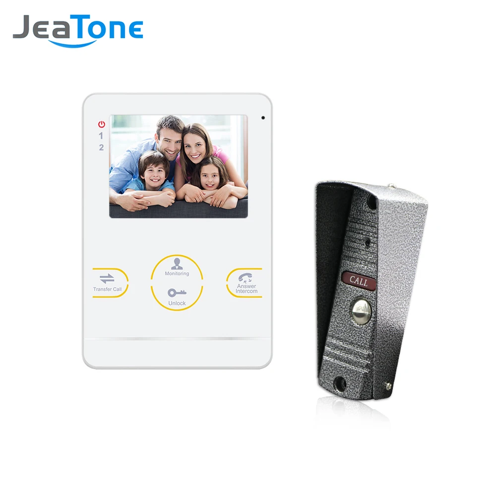 Видеодомофон Jeatone для домашней системы безопасности 4 дюймовый комплект с