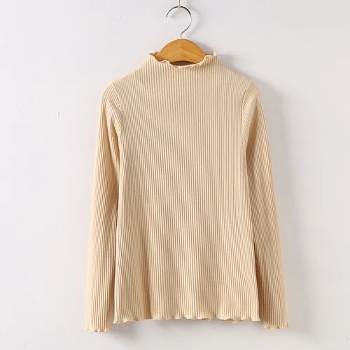 Рубашка с длинным рукавом, сетчатый топ, Poleras De Mujer Moda, женская рубашка, Женская хлопковая футболка, женские топы, Повседневная футболка, 6268 50 - Цвет: Apricot