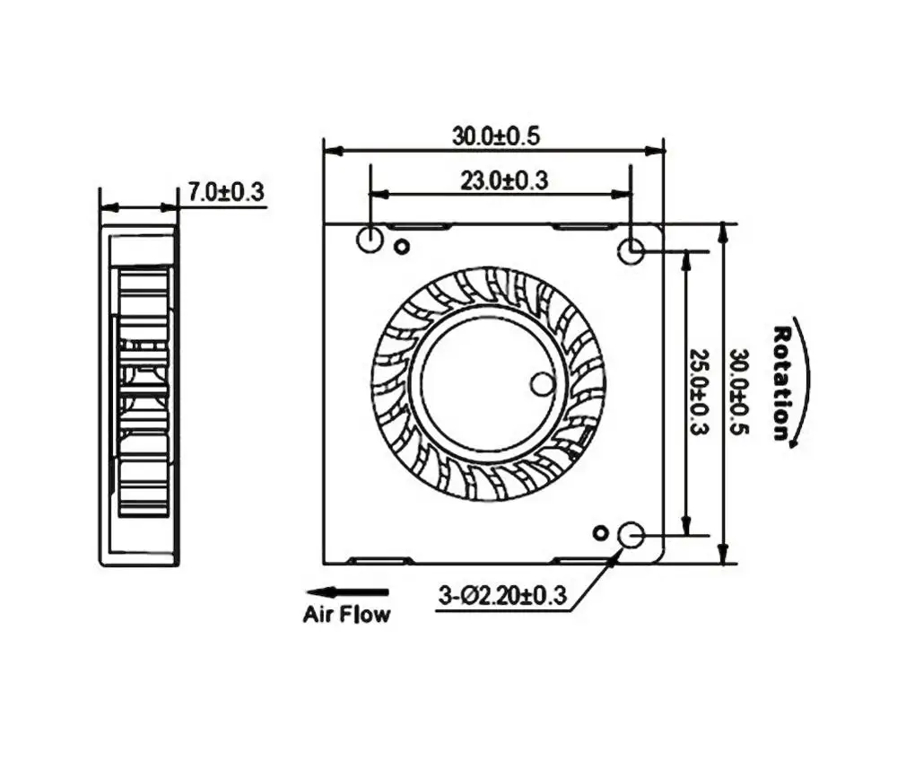 2 шт. Gdstime DC 3 см 30x30x7 мм 12 в маленький мини вентилятор охлаждения 3007 30 2-контактный