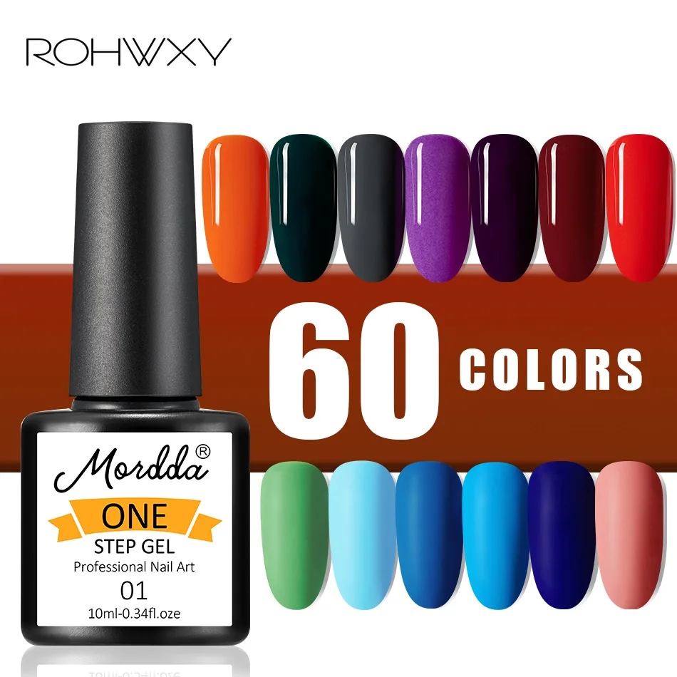 ROHWXY 10 мл One Step для ногтей дизайна УФ гель наращивания Красочные Био Гели Soak Off Гель