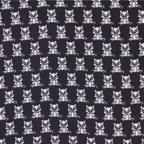 Маленький принт енота 100% чистый шелк крепдешин ткань животный дизайн SCDC798 | Дом и