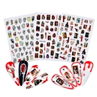 2022 Новый 3D дизайн Хэллоуин наклейки для ногтей для дизайна ногтей аниме Череп Кость змея кленовый лист Наклейки Маникюр, украшения для ногтей