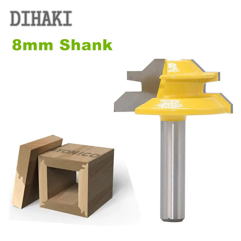 

8mm Shank 45 Degree Lock Miter Router Bit Milling Joint Woodworking Cutter For Wood Woodworking Tools