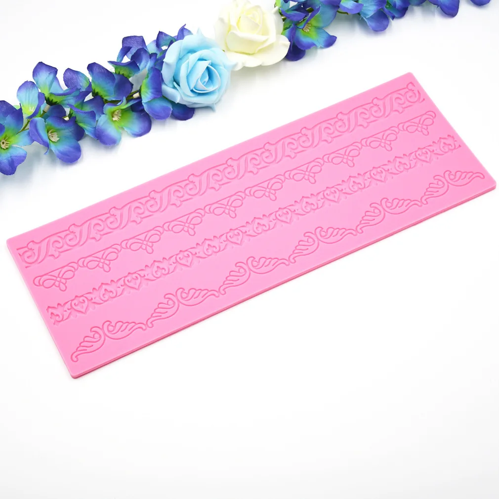 4 узора Кружева Плесень Силиконовый Сахар Pad украшение для края торта формы