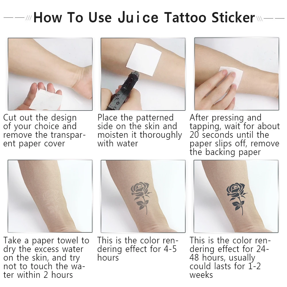 

1PC Waist Sexy Body Art Ink Juice Flower Lion Flash Tattoos Lasting Waterproof Temporary Tattoo Sticker For Men Women Fake Tatoo