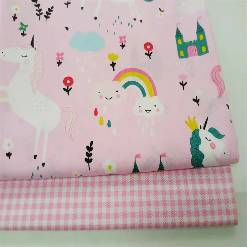 

Pink Fabric Printed Twill Cotton Fabric for Sewing Baby Nest Crib Bumper Pillow Cover DIY Sewing Fabrics