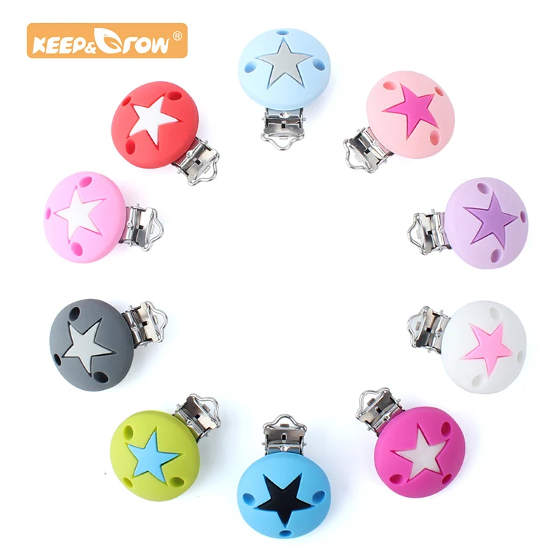 Keep & расти 10 шт. силиконовый Прорезыватель для зубов в форме звезд с металлической