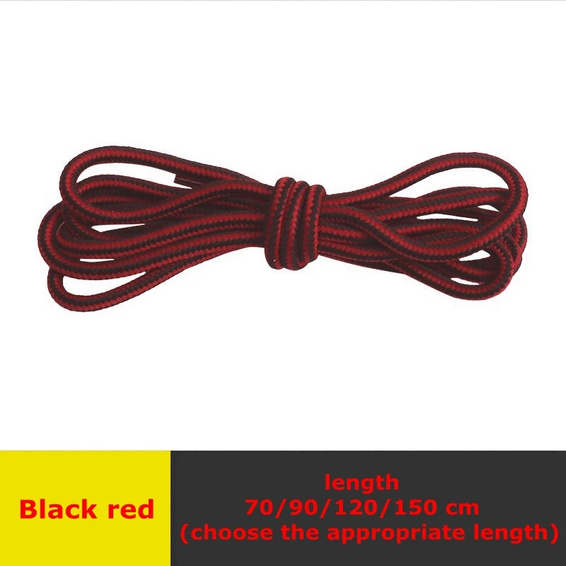 Black red Высококачественные круглые шнурки; двухцветные шнурки для обуви; унисекс; уличные спортивные ботинки martin для отдыха; 1 пара - Цвет: Black red