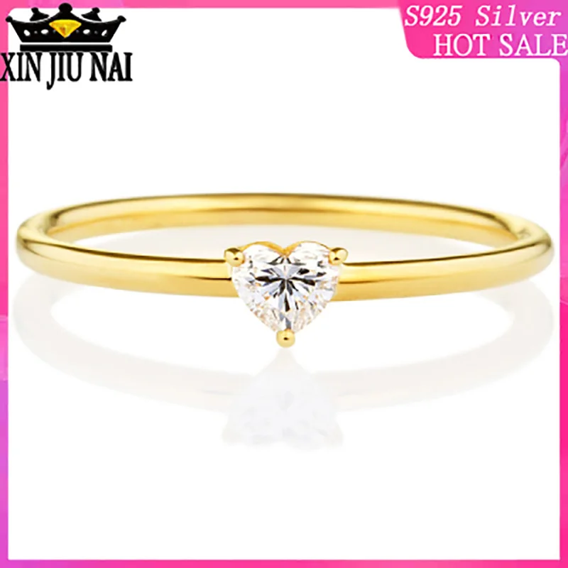 

925 Sterling Silver Heart Shaped Transparent White Platinum / 18K Gold 14Krose gold Colored Wedding Jewelry plata de ley 925