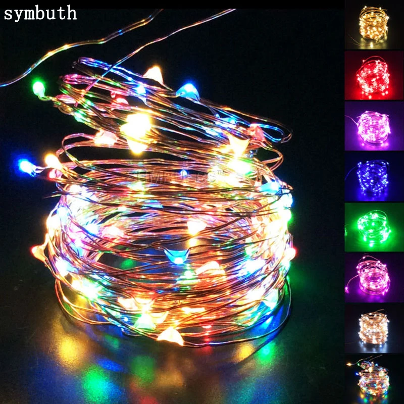 Symbuth 1 м 2 3 4 5 10 Кнопка AA Батарея USB Управляется светодиодный строку медным проводом