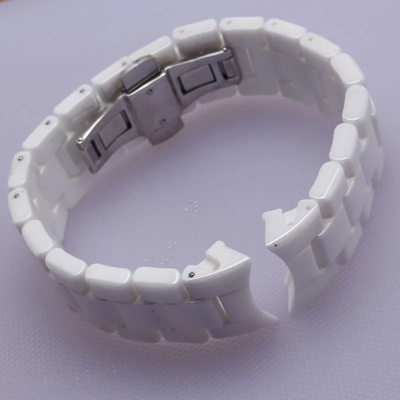 

Wristwatches Band Strap Quartz Watch accessories For Replacement 1400 1410 Case Men Watchband Ceramic 22mm Black White Promotion