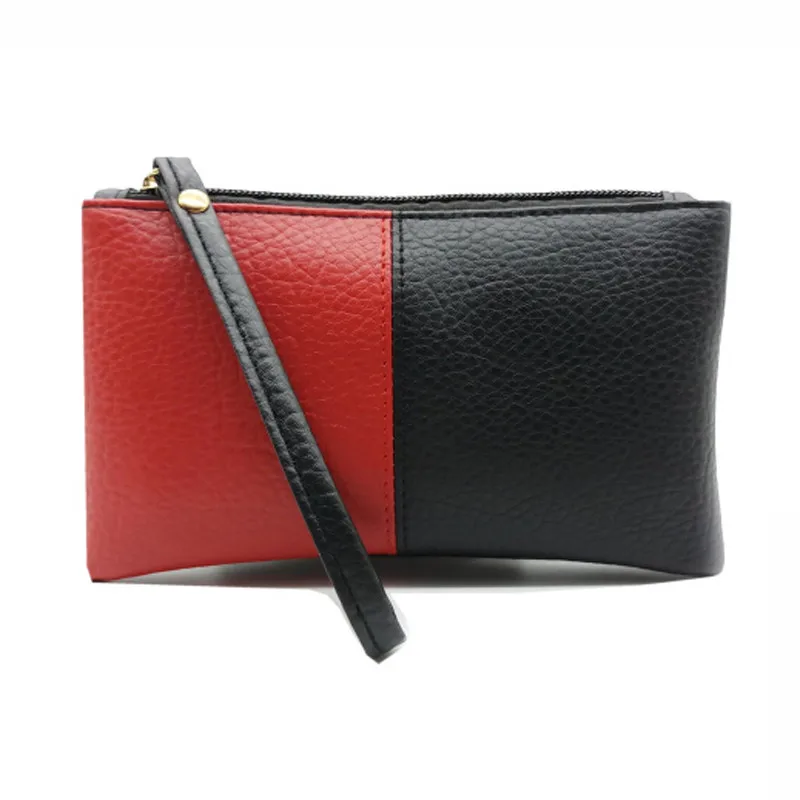Хит цвет черный и красный для мужчин женщин кошельки из искусственной кожи сумка