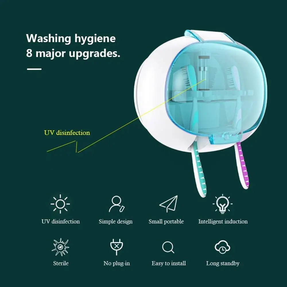 Настенная подставка для дезинфекции УФ-зубных щеток антибактериальная защита от