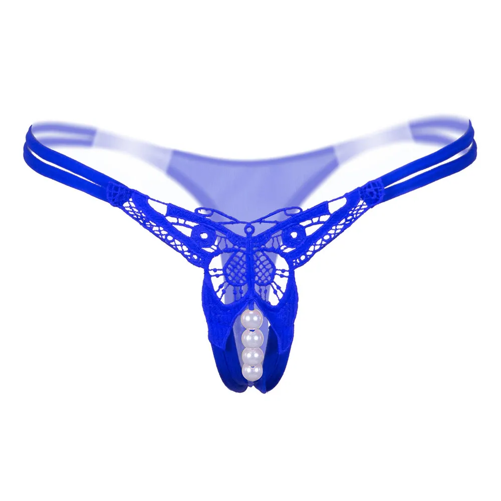 Пикантные жемчужного кулона набедренной повязки Для женщин трусики с низкой