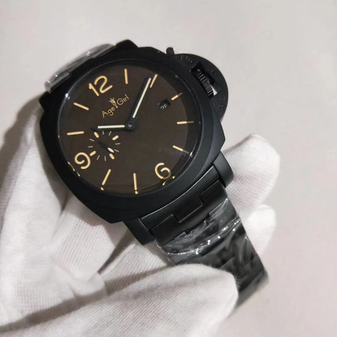 

Classic New Men Automatic Mechanical Sapphire Stainless Steel Watches Silver Black Luminous 3 Days Sports Watches 44mm