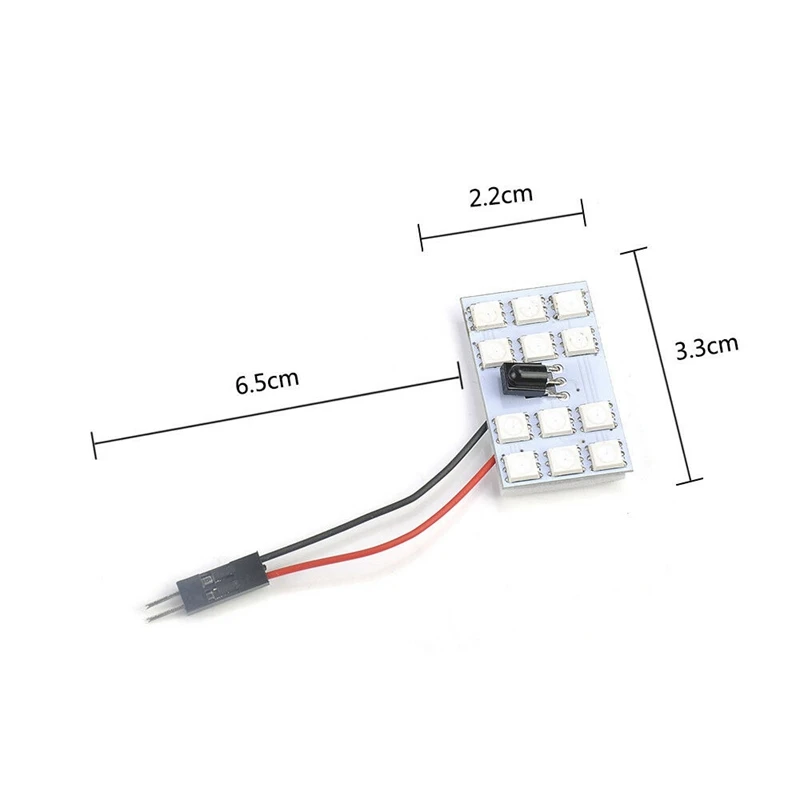 2 шт. RGB светодиодный светильник на крышу автомобиля e T10 5050 12SMD лампа для чтения с