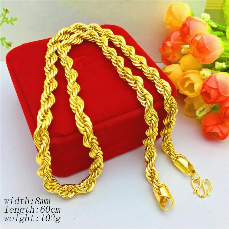 Роскошное золотое ожерелье с песком для мужчин и женщин ювелирные изделия