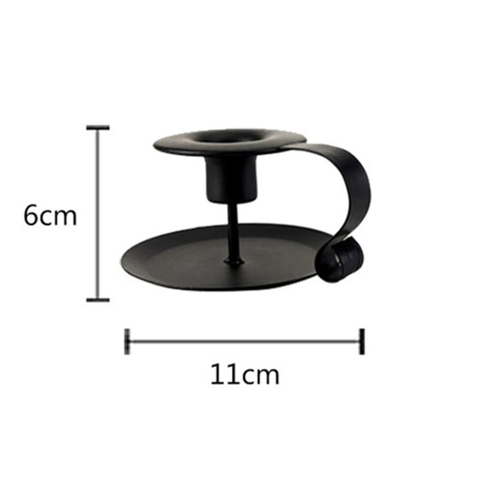 

Metal Candle Holder Round Iron Art Candlestick Taper Christmas Table Dinner Desktop Ornament Home Decor