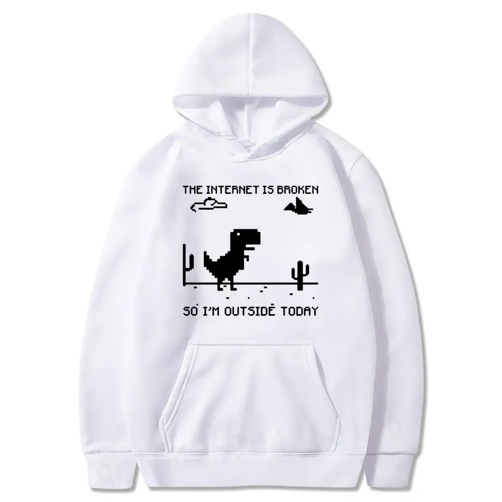 

New Autumn Men Hoodie The Internet Is Broken Web Page Computer Hoodie Funny Autumn Long Sleeve Hooded Coat