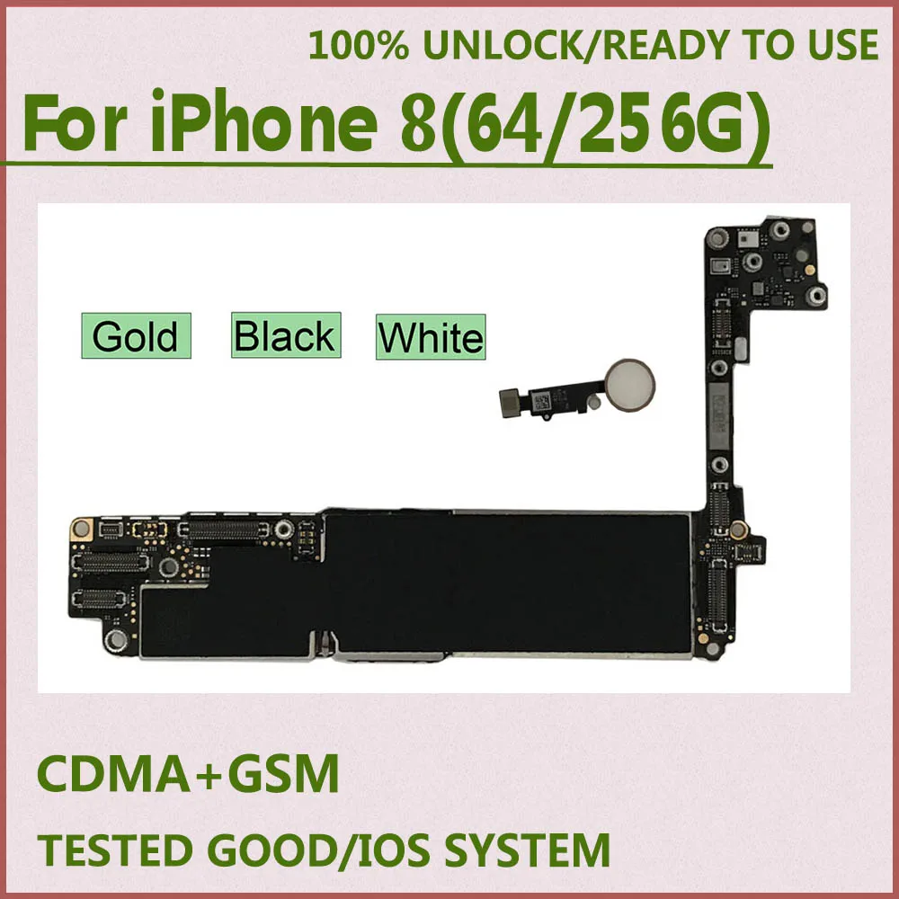 Оригинальная разблокированная материнская плата для iPhone 8 с сенсорной кнопкой Home
