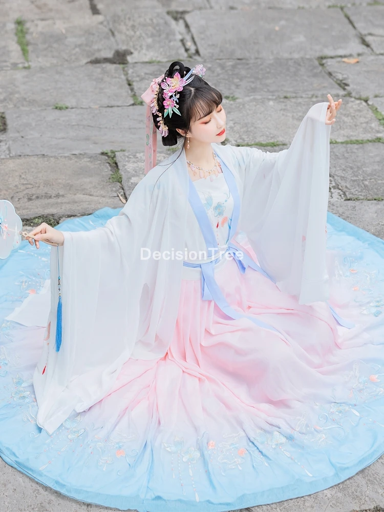 2021 волшебный Древний китайский костюм hanfu платье для женщин с вышивкой в ретро