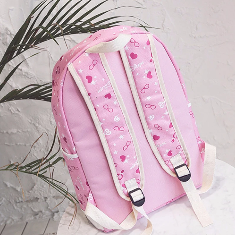 Lastest 3Pcs/Sets Cute pink Glasses Printing School Backpack Women Backpacks School Bags for Teenage Girls Travel Bag mochilas