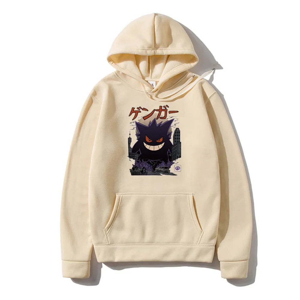 

Men Hoodies Sweatshirts Gengar Kaiju man hoodies Harajuku Pokemon Fashion Men's Tops Pullover Hip Hop Japan Streetwear sudaderas